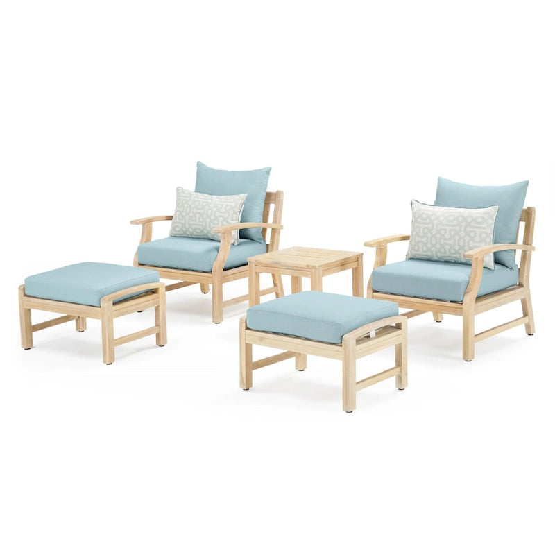 Ensemble de 5 pièces Kooper avec fauteuil de club et ottoman de patio d'extérieur Sunbrella