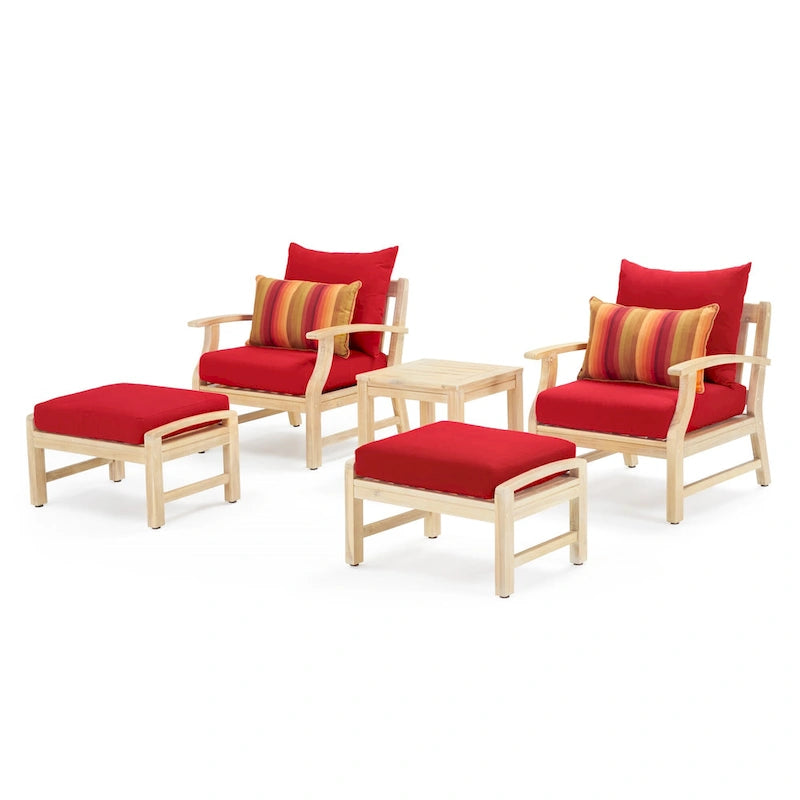 Ensemble de 5 pièces Kooper avec fauteuil de club et ottoman de patio d'extérieur Sunbrella