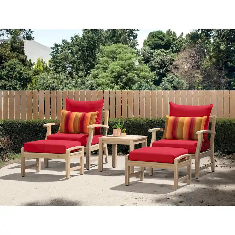 Ensemble de 5 pièces Kooper avec fauteuil de club et ottoman de patio d'extérieur Sunbrella