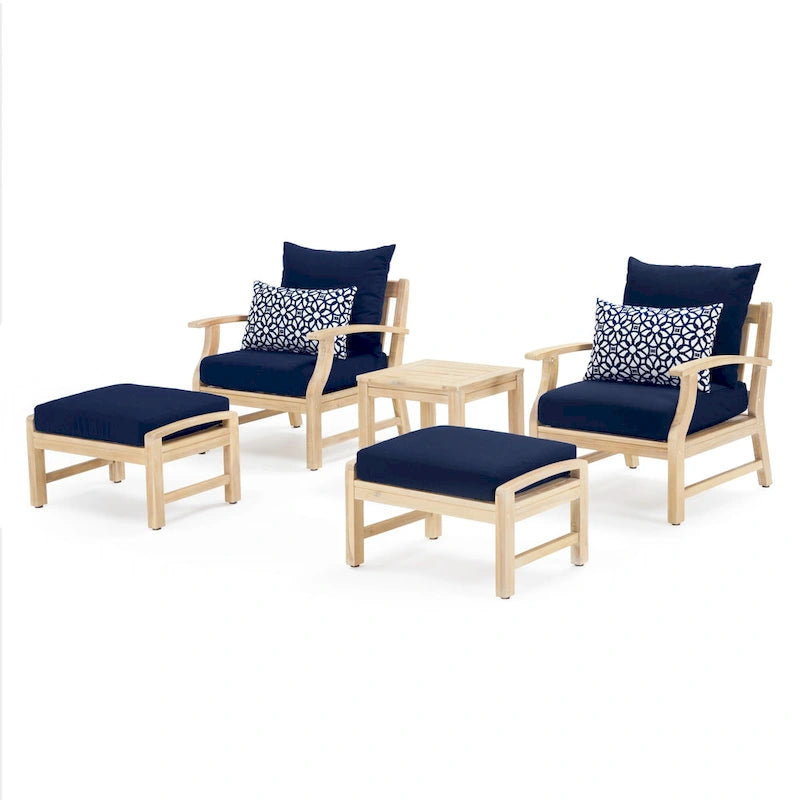 Ensemble de 5 pièces Kooper avec fauteuil de club et ottoman de patio d'extérieur Sunbrella