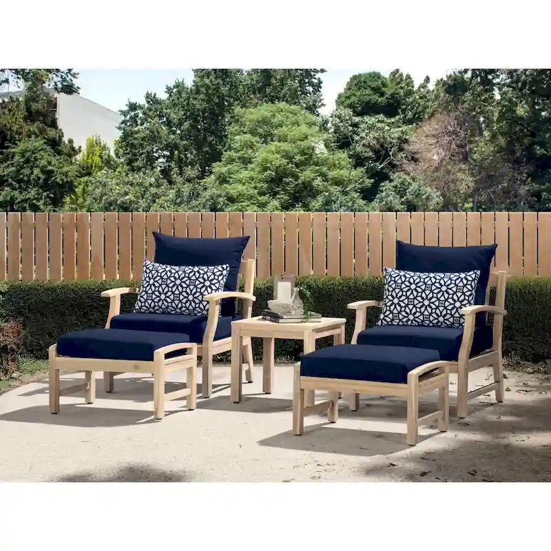 Ensemble de 5 pièces Kooper avec fauteuil de club et ottoman de patio d'extérieur Sunbrella