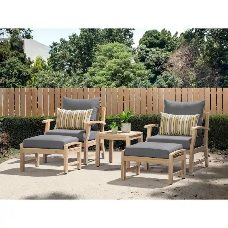 Ensemble de 5 pièces Kooper avec fauteuil de club et ottoman de patio d'extérieur Sunbrella