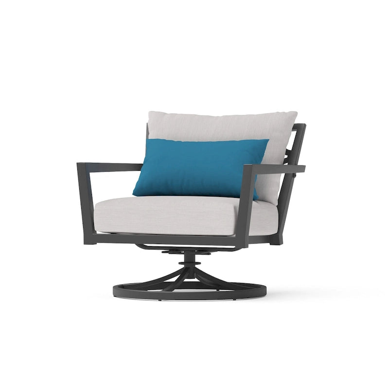 Ensemble de conversation d'extérieur Venetia 5 pièces en Sunbrella avec fauteuils pivotants