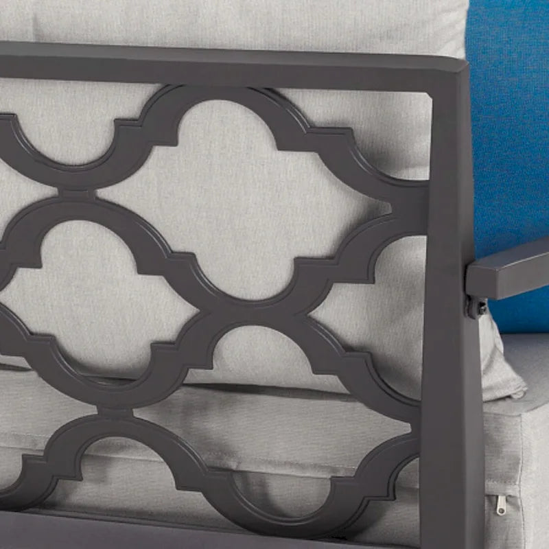Ensemble de conversation d'extérieur Venetia 5 pièces en Sunbrella avec fauteuils pivotants