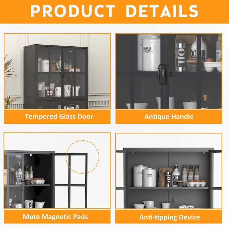 Armoire de rangement métallique noire de qualité supérieure