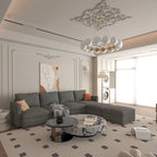 Christopher Knight Home - Canapé-lit sectionnel modulaire en U Stellar avec rangement, 6 places, pouf et tissu chenille