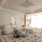 Christopher Knight Home - Canapé-lit sectionnel modulaire en U Stellar avec rangement, 6 places, pouf et tissu chenille