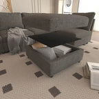 Christopher Knight Home - Canapé-lit sectionnel modulaire en U Stellar avec rangement, 6 places, pouf et tissu chenille