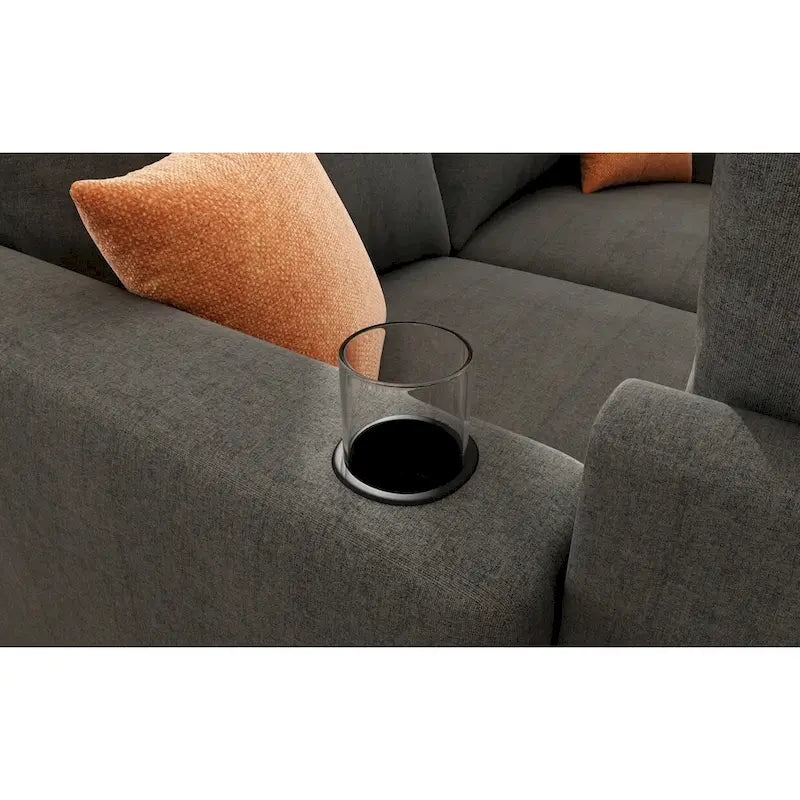 Christopher Knight Home - Canapé-lit sectionnel modulaire en U Stellar avec rangement, 6 places, pouf et tissu chenille