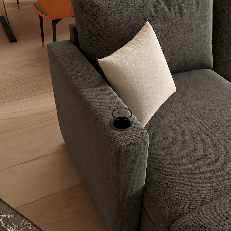 Christopher Knight Home - Canapé-lit sectionnel modulaire en U Stellar avec rangement, 6 places, pouf et tissu chenille