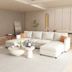 Christopher Knight Home - Canapé-lit sectionnel modulaire en U Stellar avec rangement, 6 places, pouf et tissu chenille