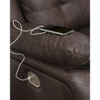 Signature Design by Ashley Punch Up Canapé sectionnel inclinable électrique 3 pièces brun foncé avec console - 93W x 39D x 41H