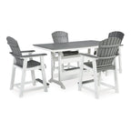 Signature Design by Ashley Transville White/Gray Ensemble de salle à manger d'extérieur 5 pièces - 71,75 L x 37,5 P x 37 H