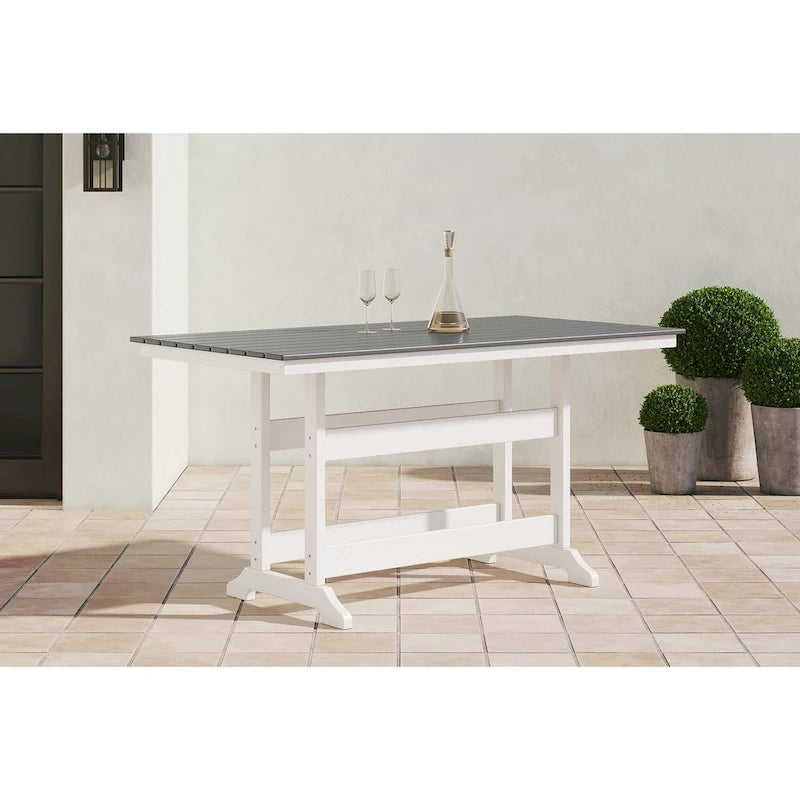 Signature Design by Ashley Transville White/Gray Ensemble de salle à manger d'extérieur 5 pièces - 71,75 L x 37,5 P x 37 H
