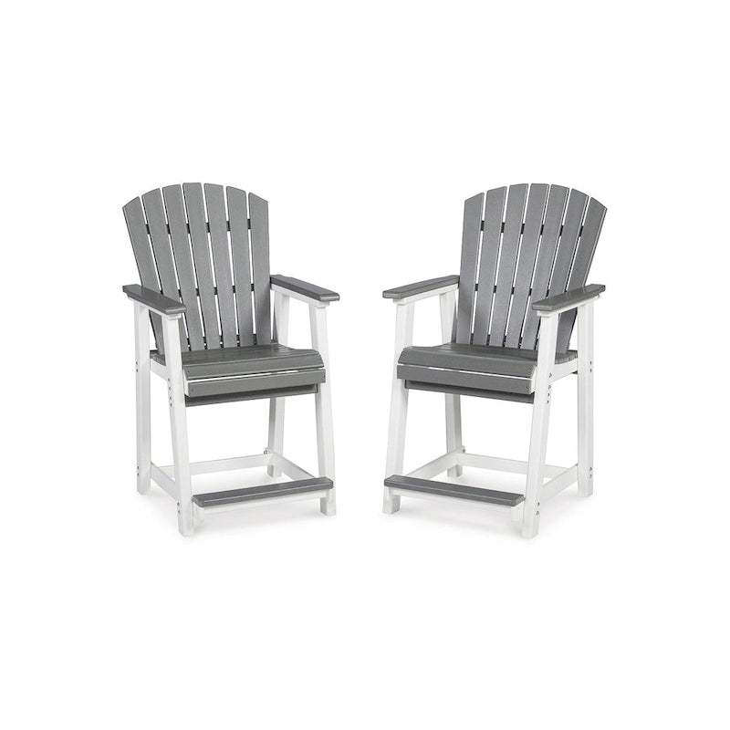 Signature Design by Ashley Transville White/Gray Ensemble de salle à manger d'extérieur 5 pièces - 71,75 L x 37,5 P x 37 H