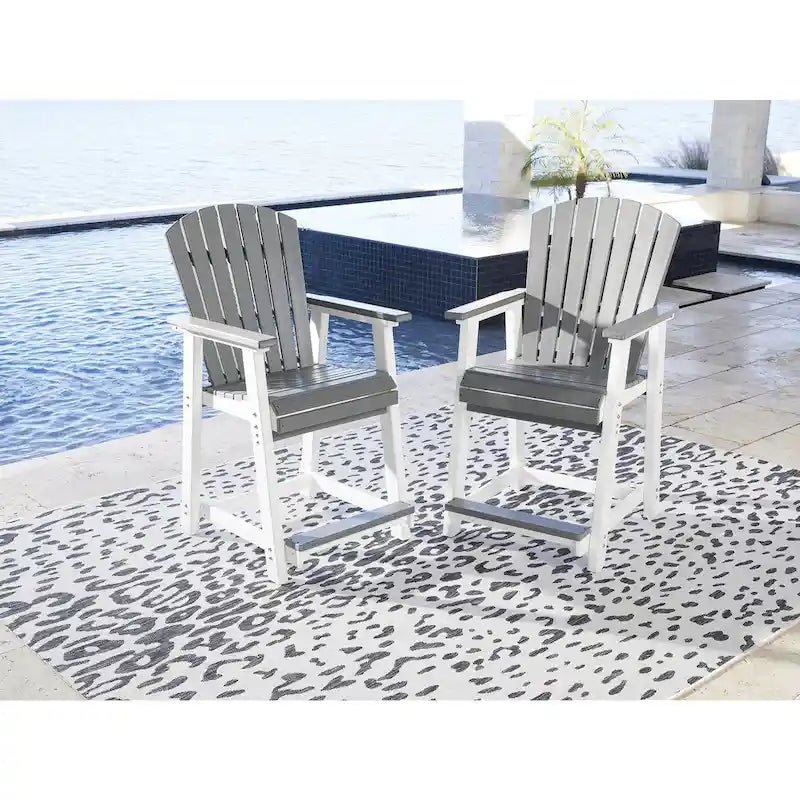 Signature Design by Ashley Transville White/Gray Ensemble de salle à manger d'extérieur 5 pièces - 71,75 L x 37,5 P x 37 H