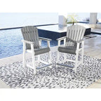 Signature Design by Ashley Transville White/Gray Ensemble de salle à manger d'extérieur 5 pièces - 71,75 L x 37,5 P x 37 H