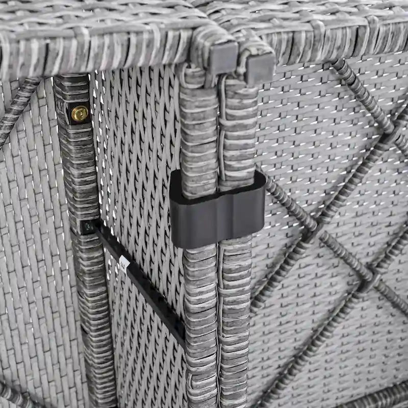 Ensemble de canapé d'angle modulable 6 pièces en rotin pour extérieur avec table basse, combinaison libre