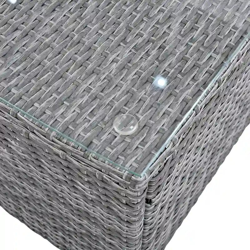 Ensemble de canapé d'angle modulable 6 pièces en rotin pour extérieur avec table basse, combinaison libre