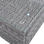 Ensemble de canapé d'angle modulable 6 pièces en rotin pour extérieur avec table basse, combinaison libre