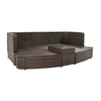Ensemble de canapé d'angle modulable 6 pièces en rotin pour extérieur avec table basse, combinaison libre