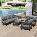 Ensemble de mobilier d'extérieur avec coussins épais pour un confort optimal, parfait pour les pelouses, les terrasses et les bords de piscine