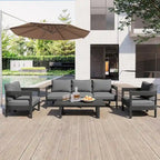 Ensemble de mobilier d'extérieur avec coussins épais pour un confort optimal, parfait pour les pelouses, les terrasses et les bords de piscine