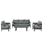 Ensemble de mobilier d'extérieur avec coussins épais pour un confort optimal, parfait pour les pelouses, les terrasses et les bords de piscine