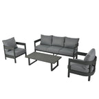 Ensemble de mobilier d'extérieur avec coussins épais pour un confort optimal, parfait pour les pelouses, les terrasses et les bords de piscine