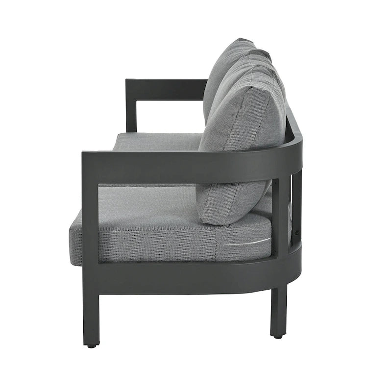 Ensemble de mobilier d'extérieur avec coussins épais pour un confort optimal, parfait pour les pelouses, les terrasses et les bords de piscine