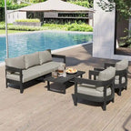 Ensemble de mobilier d'extérieur avec coussins épais pour un confort optimal, parfait pour les pelouses, les terrasses et les bords de piscine