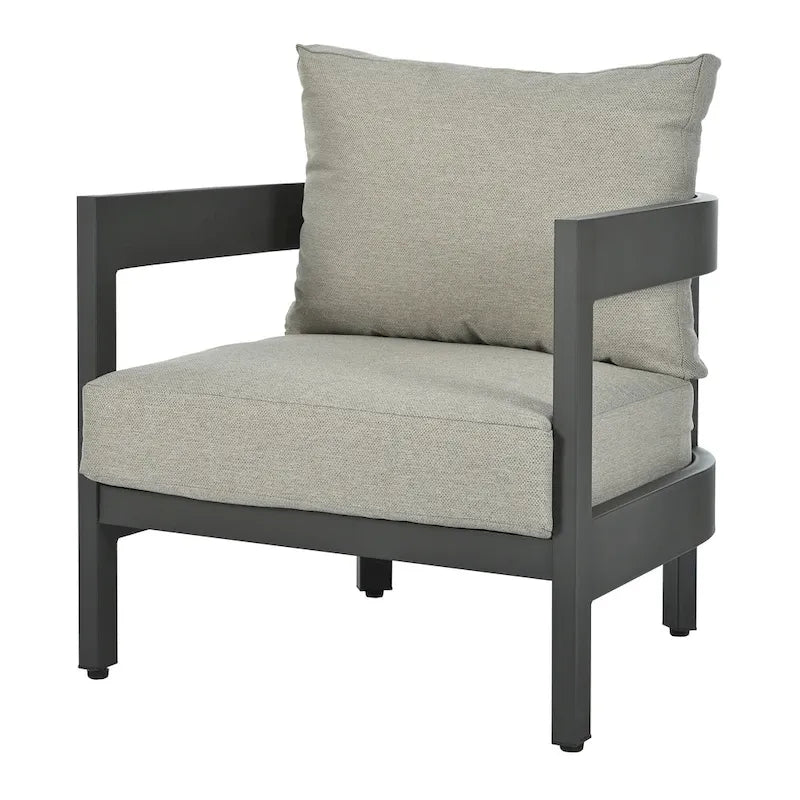 Ensemble de mobilier d'extérieur avec coussins épais pour un confort optimal, parfait pour les pelouses, les terrasses et les bords de piscine
