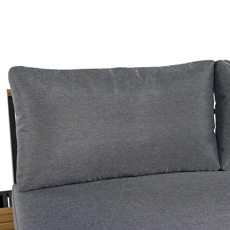 Ensemble de canapé d'angle en fer de 4 pièces pour patio extérieur avec table basse et étagère de rangement latérale