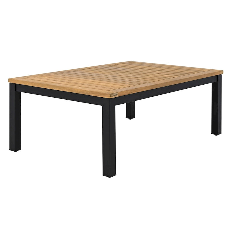 Ensemble de canapé d'angle en fer de 4 pièces pour patio extérieur avec table basse et étagère de rangement latérale