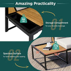 Ensemble de canapé d'angle en fer de 4 pièces pour patio extérieur avec table basse et étagère de rangement latérale