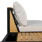 Ensemble de canapé d'angle en fer de 4 pièces pour patio extérieur avec table basse et étagère de rangement latérale