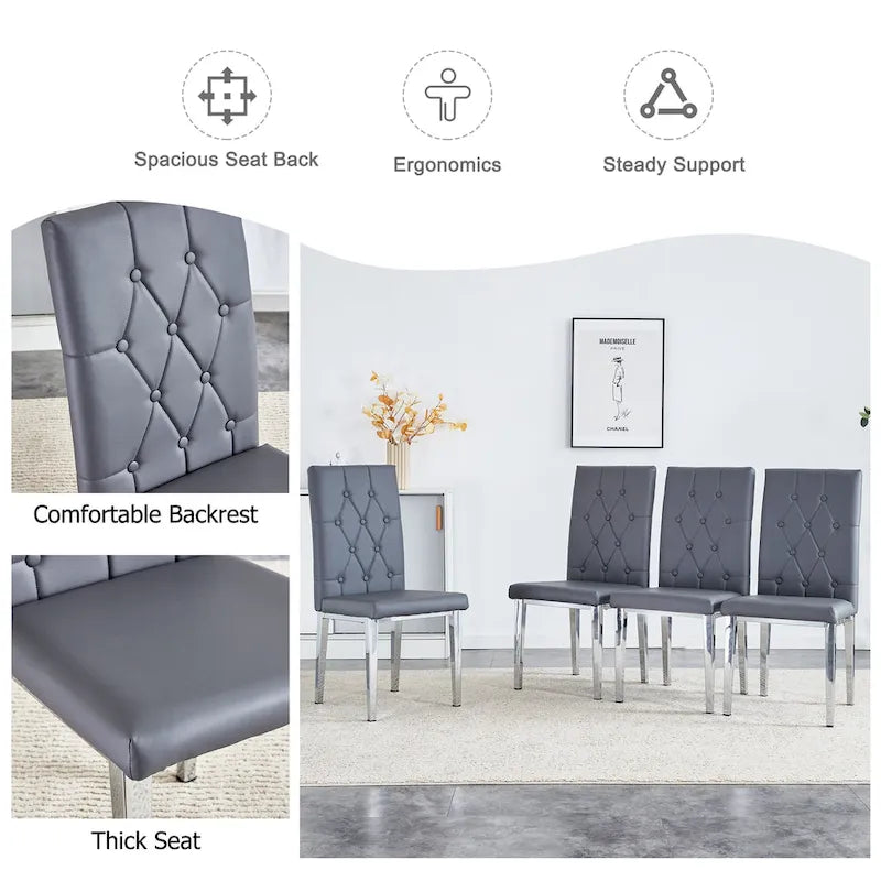 Chaises de salle à manger sans accoudoirs (lot de 8)