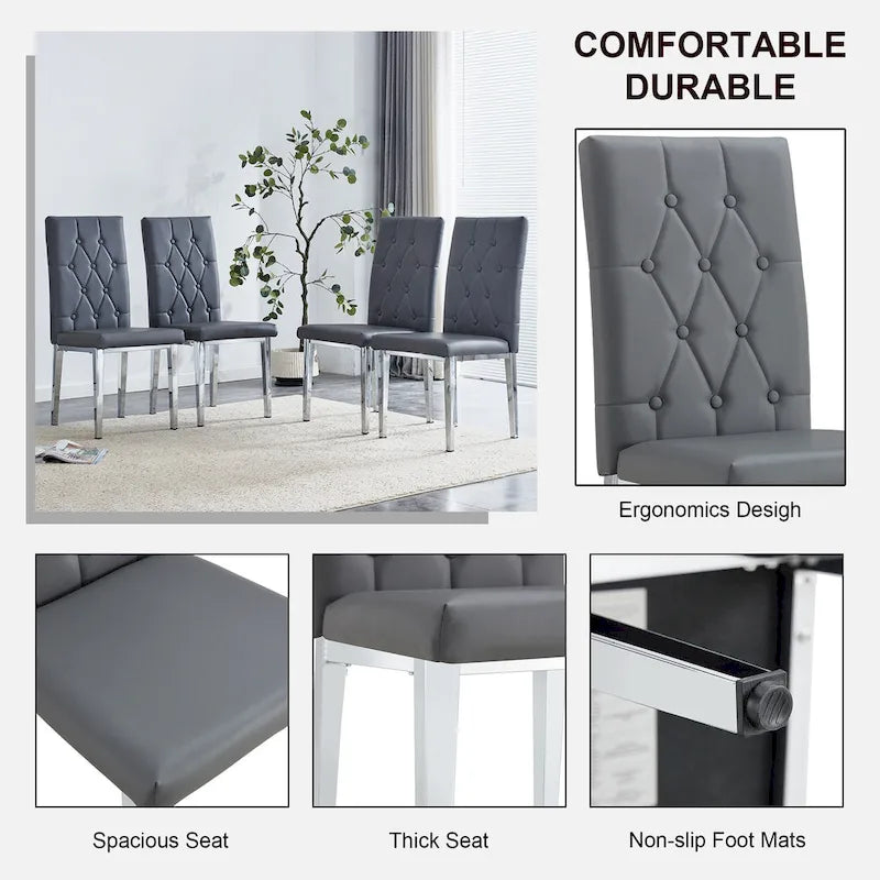 Chaises de salle à manger sans accoudoirs (lot de 8)