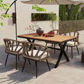 Ensemble d'extérieur contemporain avec chaises en rotin PE et table en bois composite