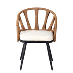 Ensemble d'extérieur contemporain avec chaises en rotin PE et table en bois composite