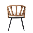 Ensemble d'extérieur contemporain avec chaises en rotin PE et table en bois composite