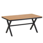 Ensemble d'extérieur contemporain avec chaises en rotin PE et table en bois composite