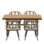 Ensemble d'extérieur contemporain avec chaises en rotin PE et table en bois composite