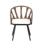 Ensemble d'extérieur contemporain avec chaises en rotin PE et table en bois composite