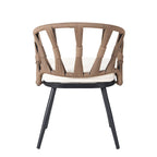 Ensemble d'extérieur contemporain avec chaises en rotin PE et table en bois composite