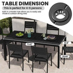 Ensemble de salle à manger d'extérieur 7 pièces – Table en aluminium avec trou pour parasol et chaises empilables