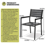 Ensemble de salle à manger d'extérieur 7 pièces – Table en aluminium avec trou pour parasol et chaises empilables