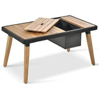 Ensemble de canapé de conversation d'extérieur 6 pièces en corde avec table de bar rafraîchissante en bois d'acacia et 2 tabourets