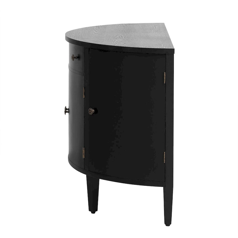 Meuble de rangement au design incurvé en placage de bois massif de frêne de Mandchourie, étagères réglables