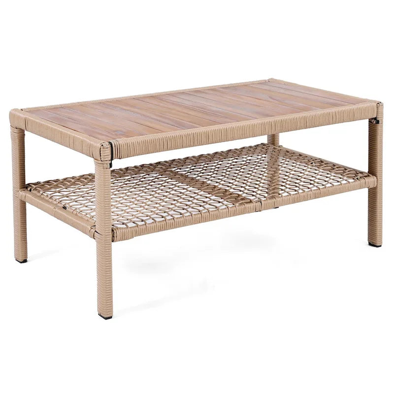 Ensemble de 4 canapés de conversation en rotin avec fauteuils pivotants et table